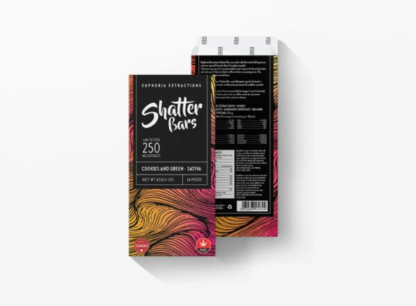 Euphoria Extractions – 500mg Shatter Bar – Milk Chocolate (Sativa) | CannaBlossom Canada