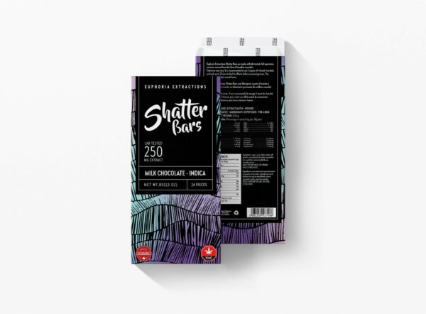 Euphoria Extractions – 500mg Shatter Bar – Milk Chocolate (Sativa) | CannaBlossom Canada