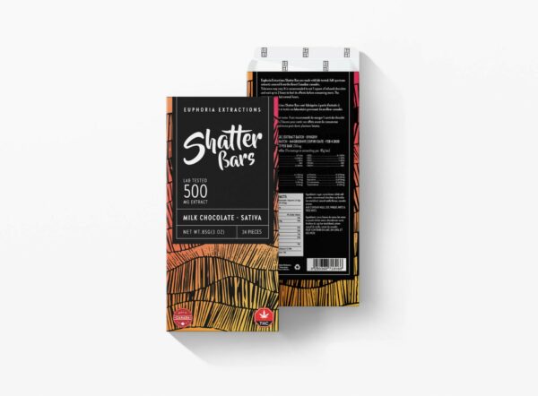 Euphoria Extractions – 500mg Shatter Bar – Milk Chocolate (Sativa) | CannaBlossom Canada