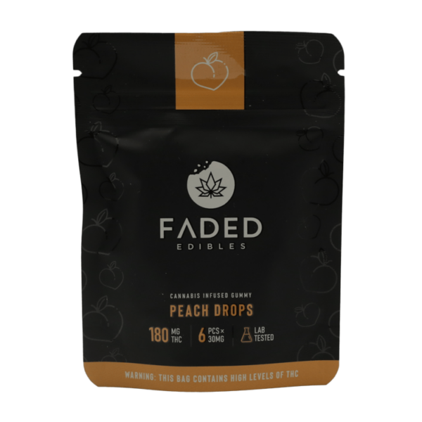 Faded Edibles – Peach Drops – 180mg | CannaBlossom Canada