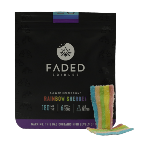 Faded Edibles – Rainbow Sherbet – 180mg | CannaBlossom Canada