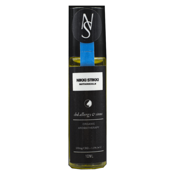 Nikki Stikki Botanicals – Organic Aromatherapy – CBD Allergy and Sinus Roller 100mg CBD | CannaBlossom Canada