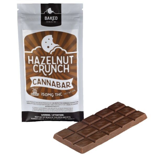 Baked Edibles – Chocolate Bar – Hazelnut Crunch 150mg THC | CannaBlossom Canada