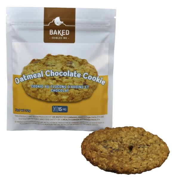 Baked Edibles – Cookie – Oatmeal Chocolate 15mg THC | CannaBlossom Canada