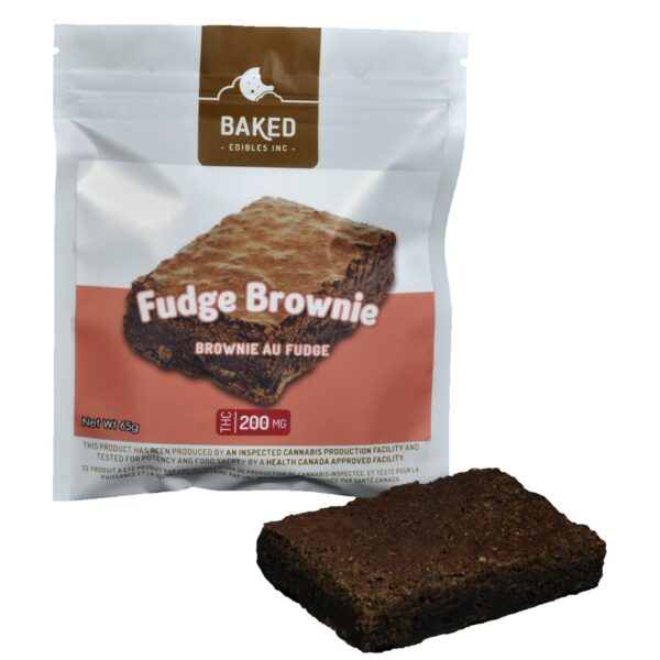 Baked Edibles – Fudge Brownie 200mg THC | CannaBlossom Canada