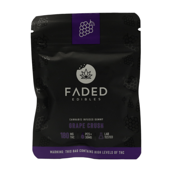 Faded Edibles – Grape Crush – 180mg | CannaBlossom Canada
