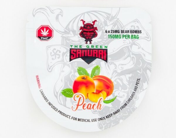 The Green Samurai – Peach Gummies – 150mg | CannaBlossom Canada