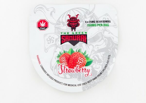 The Green Samurai – Strawberry Gummies – 150mg | CannaBlossom Canada