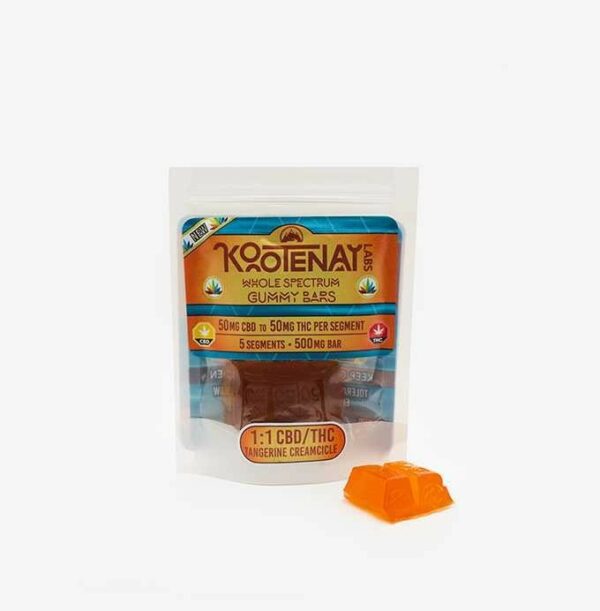 Kootenay Labs – 1:1 Tangerine Creamsicle Gummy – (500mg total) | CannaBlossom Canada