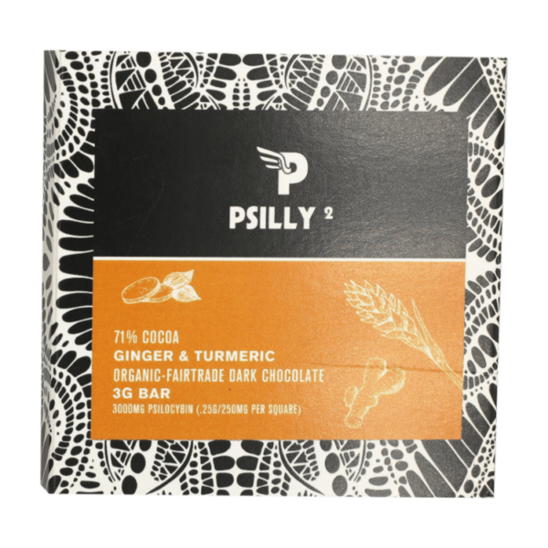 Psilly – Dark Chocolate Bar – Ginger & Turmeric | CannaBlossom Canada