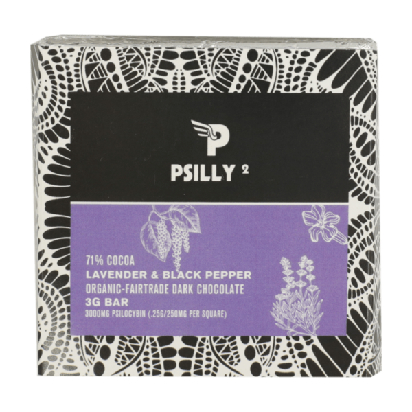 Psilly – Dark Chocolate Bar – Lavender & Black Pepper | CannaBlossom Canada