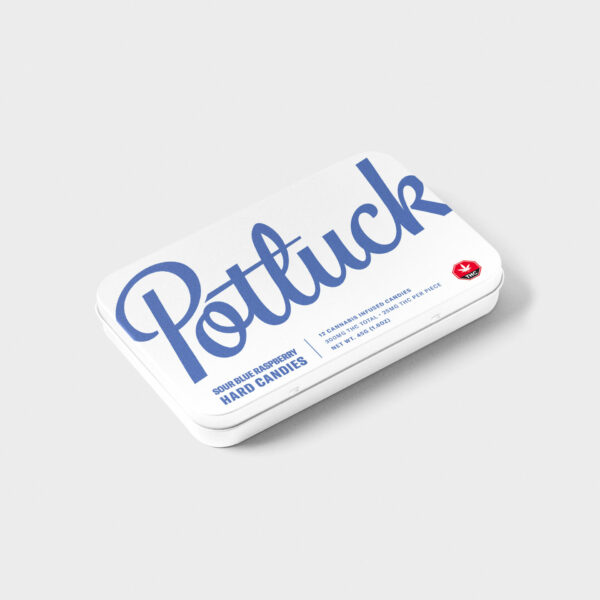 Potluck – Hard Candy – Sour Blue Raspberry – 300mg THC | CannaBlossom Canada
