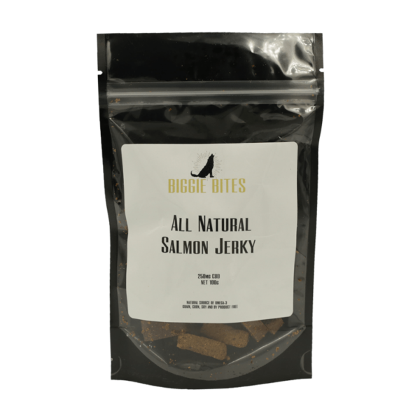 Biggie Bites – All Natural Salmon Jerky – 250mg CBD | CannaBlossom Canada