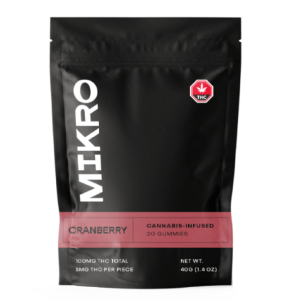 Mikro – THC Gummies – 100mg THC – Cranberry | CannaBlossom Canada