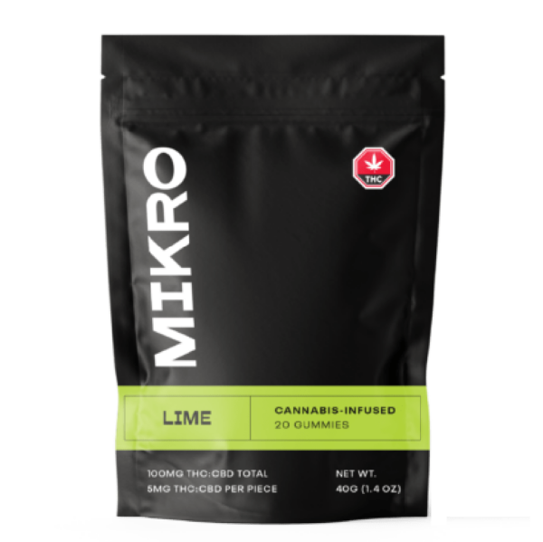Mikro – 1:1 THC/CBD Gummies – 100mg – Lime | CannaBlossom Canada