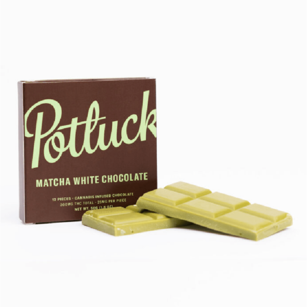 Potluck – Infused Chocolate – Matcha White Chocolate – 300mg THC | CannaBlossom Canada