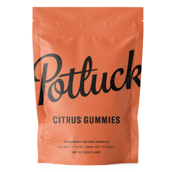 Potluck Extracts – Citrus Gummies – 200mg THC | CannaBlossom Canada