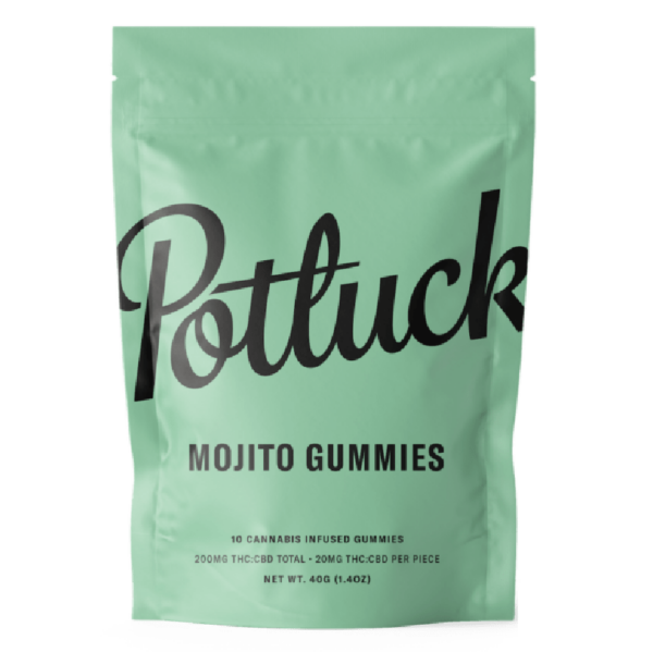 Potluck Extracts – Mojito Gummies (1:1) – 100mg THC / 100mg CBD | CannaBlossom Canada