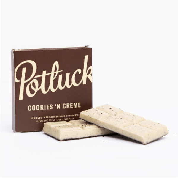 Potluck – Infused Chocolate – Cookies & Cream – 300mg THC | CannaBlossom Canada