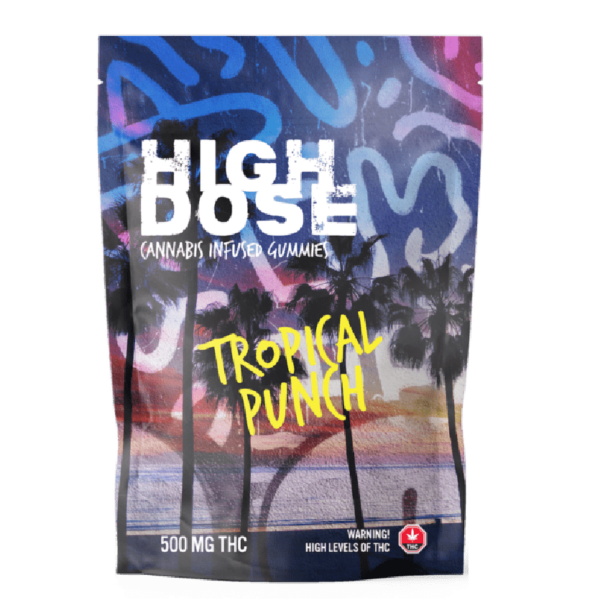 High Dose – cannabis Infused Gummies – Tropical Punch – 500mg/1000mg | CannaBlossom Canada