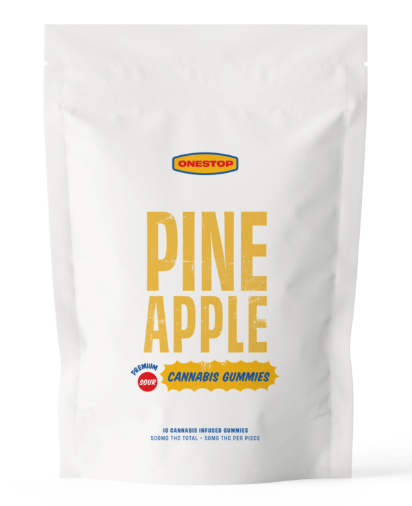 OneStop – Sour Pineapple THC Gummies 500mg | CannaBlossom Canada