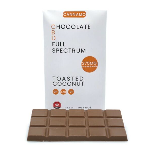 Cannamo – Full Spectrum CBD Chocolate – 375mg – Toasted Coconut | CannaBlossom Canada