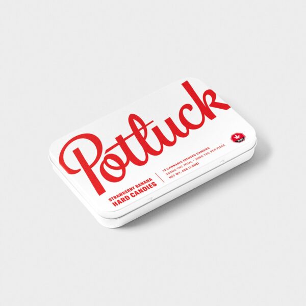 Potluck – Hard Candy – Strawberry Banana- 300mg THC | CannaBlossom Canada